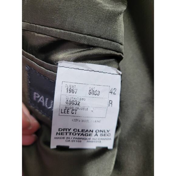 Paul Dione Men Wool Blazer 42R Gray Striped Business Jacket Career Office Canada - Picture 5 of 8